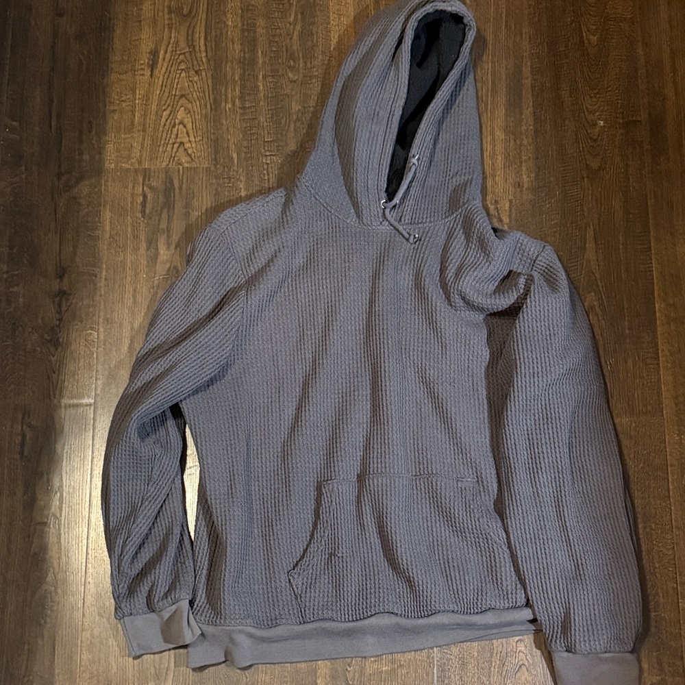 Old Navy Men's Gray Waffle Hoodie